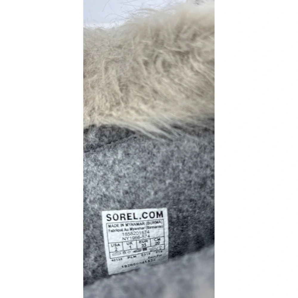 Sorel Snow Boots Kids 2 Purple Joan‎ of Arctic Waterproof Faux Fur NY1966-574